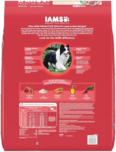 IAMS Proactive Health Minichunks Adult Dry Dog Food with Lamb & Rice, 30 lb. Bag