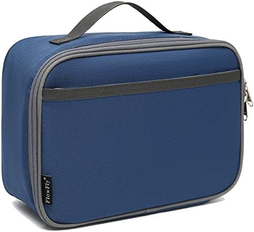 FlowFly Kids Lunch box Insulated Soft Bag Mini Cooler Back to School Thermal Meal Tote Kit for Girls, Boys,Cyan