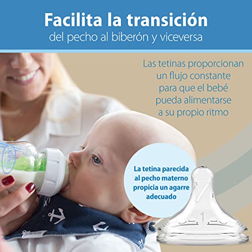 Dr. Brown's Natural Flow Preemie Flow Wide-Neck Baby Bottle Silicone Nipple, Slowest Flow, 0m+, 100% Silicone Bottle Nipple, 6 Pack