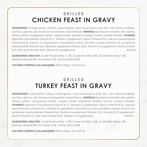 Purina Fancy Feast Grilled Wet Cat Food Poultry and Beef Collection Wet Cat Food Variety Pack - (Pack of 24) 3 oz. Cans
