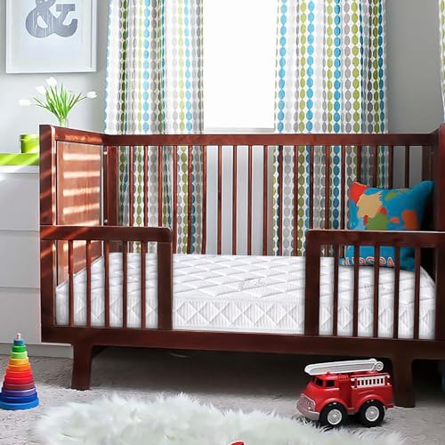 Premium Crib & Toddler Mattress,100% Knitted Fabric, Premium Fleece Surface-Hypoallergenic, 5" Thick Firm Soft Crib Mattress, Non-Toxic - Fits Standard Cribs & Toddler Beds