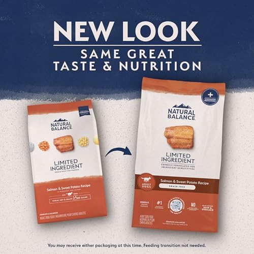 Natural Balance Limited Ingredient Adult Grain-Free Dry Dog Food, Salmon & Sweet Potato Recipe, 24 Pound (Pack of 1)
