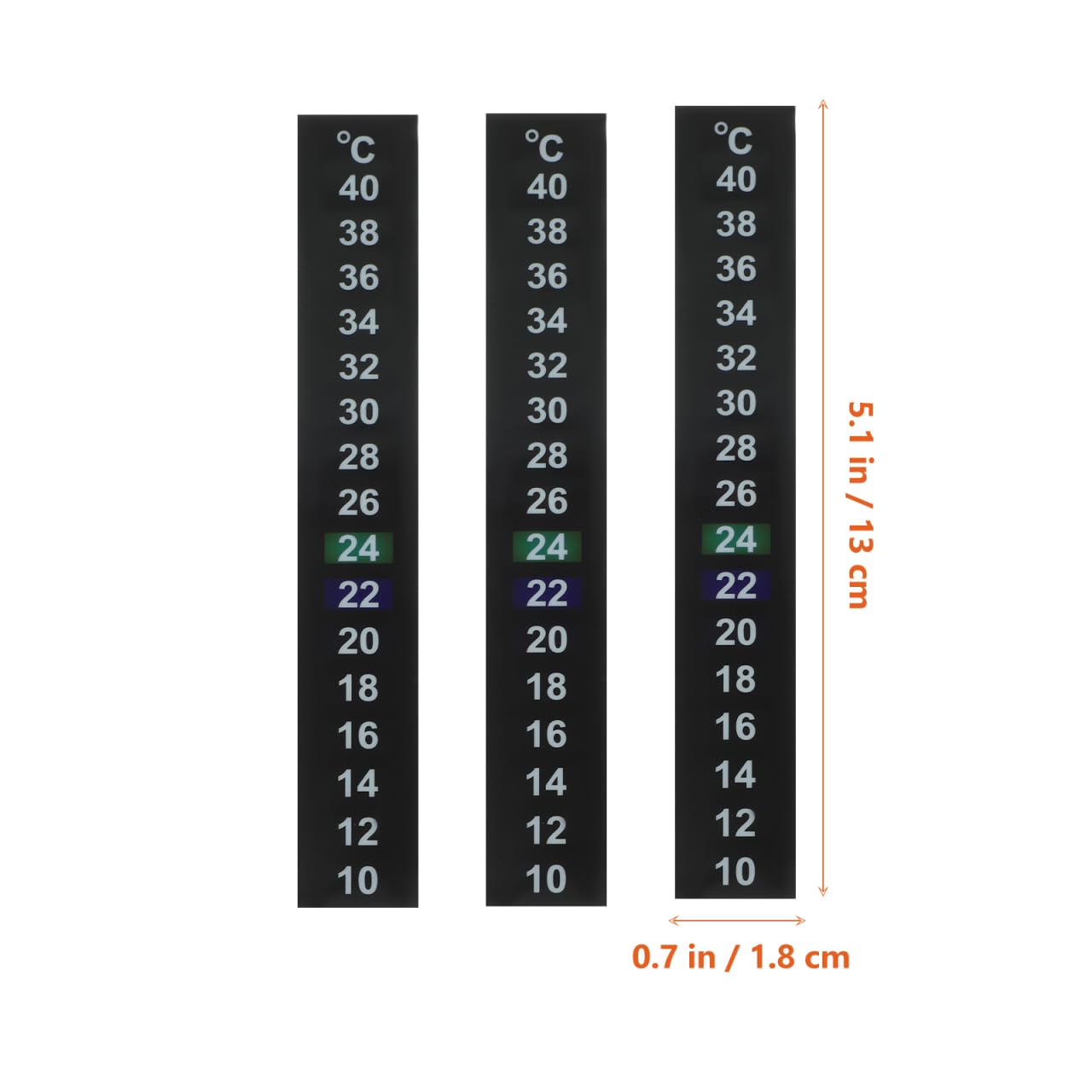 FRCOLOR 30Pcs Aquarium Thermometer Indoor Fish Tank Thermometer Sticker Discoloration Liquid Crystal Temperature Strips Adhesive Home Use