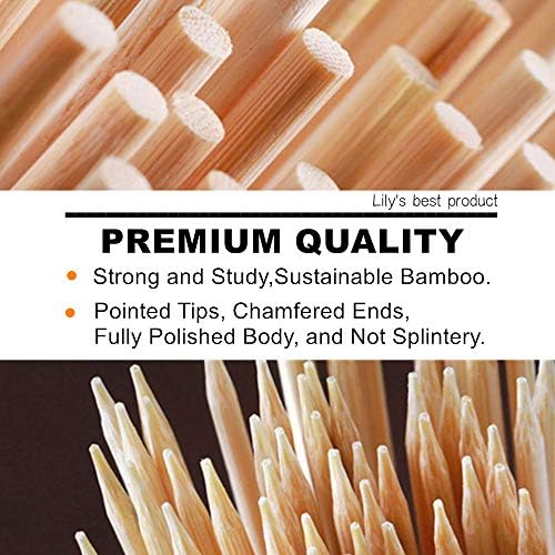HOPELF 16" Natural Bamboo Skewers Sticks for BBQ,Kabob,Grilling,Barbecue,Kitchen,Roasting,Marshmallows,Plant Stakes,Crafting.Φ=4mm, More Size Choices 6"/8"/10"/12"/14"/30"(100 PCS)