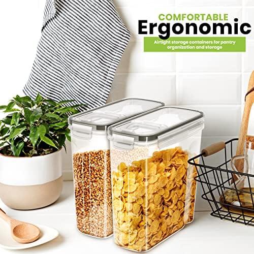 Utopia Kitchen Cereal Containers Storage - Liter Airtight Food Storage Containers & Cereal Dispenser For Pantry Organization And Storage (Clear, 4 Liter Pack of 4)