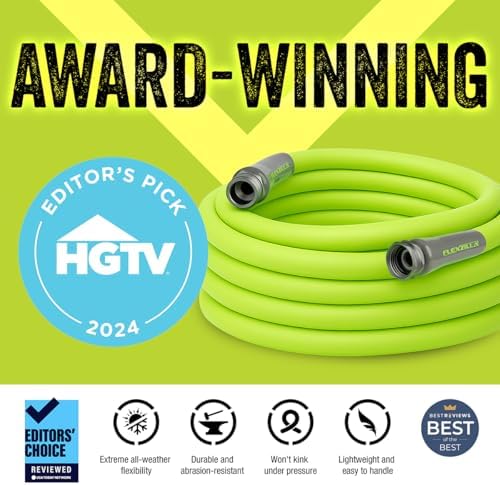 Flexzilla Garden Hose 5/8 in. x 50 ft., Lightweight All-Weather Water Hose, Durable and Flexible, Leak-Free Connections