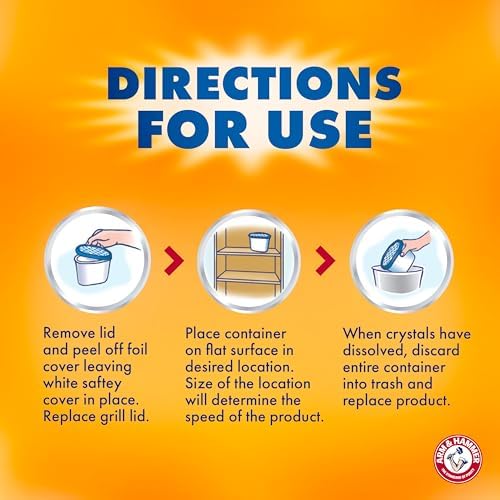 Arm & Hammer Essentials Disposable Moisture Absorber and Odor Eliminator Tub, Linen Fresh, 1 lb., 3-Pack, Attracts and Traps Excess Moisture, Ideal Closet Non-Electric Dehumidifier