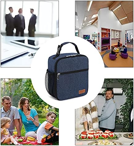 Femuar Lunch Box for Men Women Adults Small Lunch Bag for Office Work Picnic - Reusable Portable Lunchbox, Blue