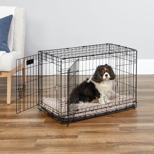 MidWest Homes for Pets Newly Enhanced Single & Double Door iCrate Dog Crate, Includes Leak-Proof Pan, Floor Protecting Feet, Divider Panel & New Patented Features