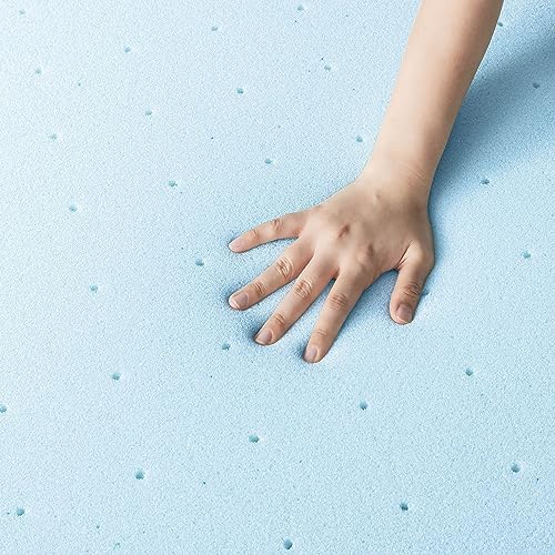 Best Price Mattress 3 Inch Ventilated Memory Foam Mattress Topper, Cooling Gel Infusion, CertiPUR-US Certified, Dorm Essentials, Queen