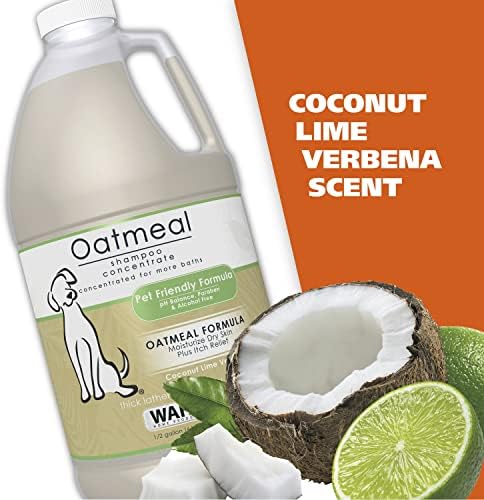 Wahl USA Dry Skin & Itch Relief Pet Shampoo for Dogs – Oatmeal Formula with Coconut Lime Verbena - 64 Oz - Model 821004-050