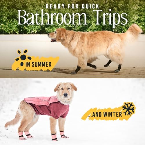 DOK TigerToes Premium Non-Slip Dog Socks for Hardwood Floors - Extra-Thick Grip That Works Even When Twisted - Prevents Licking, Slipping, and Great for Dog Paw Protection - Size Large