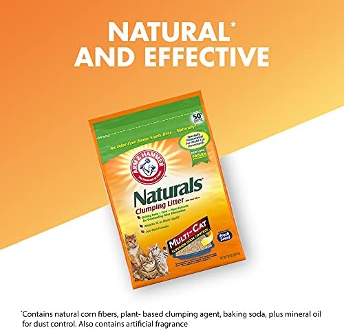 ARM & HAMMER Naturals Clumping Cat , Litter Odor Control, Multi Cat Litter, 18 lb. Bag