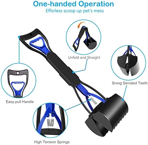 UPSKY Pooper Scooper for Large Small Dogs, Folding Dog Poop Scooper, Durable Spring and Premium Materials,Easy to Use for Grass, Dirt, Gravel Pick Up Shovel