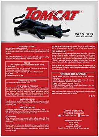 Tomcat Rat and Mouse Killer Disposable Stations for Indoor/Outdoor Use: Child and Dog Resistant, Pre-Filled, Easy Monitoring, 2-Pack