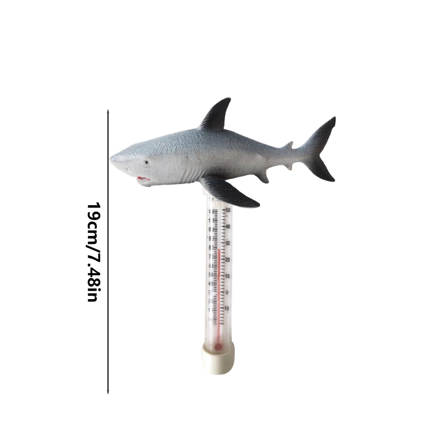 Pool Temperature Thermometers Floating, Funny Sea Animals Swimming Pool Thermometers, Large Size Easy Read Water Temperature Gauge for Water Aquarium Hot Tubs (Shark)