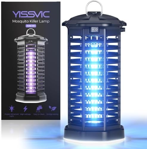YISSVIC Bug Zapper Outdoor Indoor Waterproof Electric Mosquito Lamp Fly Zapper Killer Effective 4200V Plug in for Home Patio Office Courtyard (One-Light Control Bug Zapper)