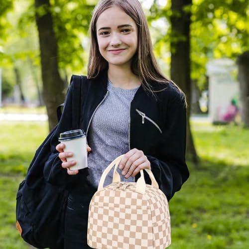 Bluboon Lunch Bag for Women Men Cute Corduroy Lunch Tote Bags Reusable Insulated Lunch Box Large Capacity Reusable Insulated Cooler for Work Picnic or Travel
