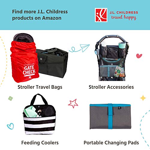 J.L. Childress Gate Check Bag for Car Seats - Travel Bag for Airplane - Includes AIRTAG Holder - Fits All Baby Car Seats, Infant Carriers & Child Booster Seats, Black