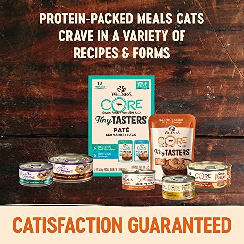 Wellness CORE Signature Selects Flaked Adult Wet Cat Food, Natural, Protein-Rich, Grain Free, 2.8 Ounce, 12 Pack (Skipjack Tuna & Wild Salmon)