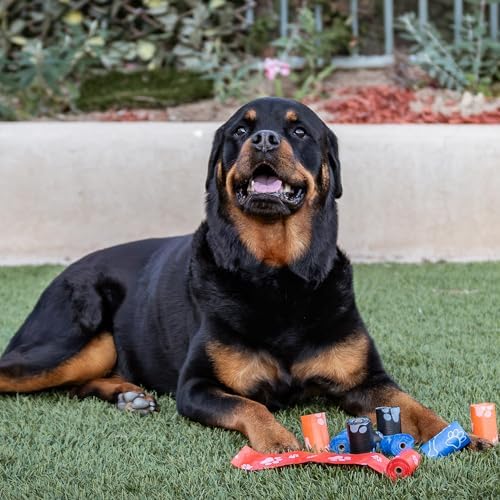 Best Pet Supplies Dog Poop Bags (360 Bags) for Waste Refuse Cleanup, Doggy Roll Replacements for Outdoor Puppy Walking and Travel, Leak Proof and Tear Resistant, Thick Plastic - Assorted Colors