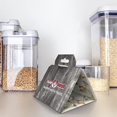 12 Pack Pantry Moth Traps - Safe and Effective for Food and Cupboard - Glue Traps with Pheromones for Pantry Moths