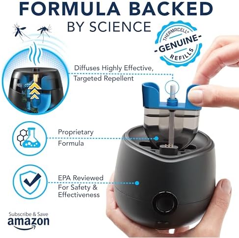 Thermacell Rechargeable Mosquito Repeller Refills; Advanced Repellent Formula Provides 20 Foot Protection Zone; Compatible with Thermacell E-Series & Radius Only; No DEET, Spray or Flame