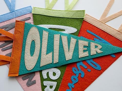 Duty Covered - Rosanbella Personalized Name Pennant for Nursery Room Decor, Baby Shower Gift, Baby Boy Girl Name Nursery Flag, Baby Name Banner Flag Wall Hanging, Specify the Colour by Yourself