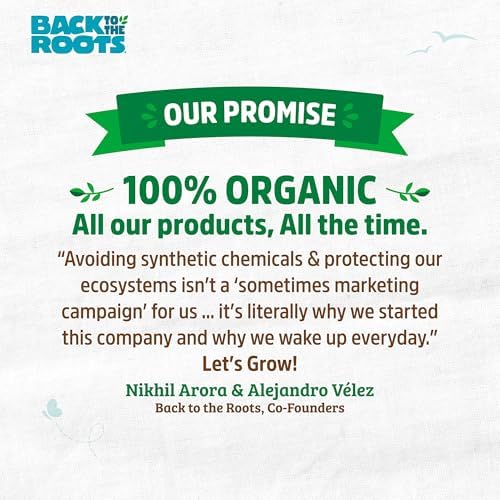 Back to the Roots 3-in-1 Seed Starting Mix 6 Quarts, 100% Organic & USA Made for Herbs, Veggies, Flowers, w/Nutrient Rich Plant Food, Worm-Castings, & Moisture Controlling Yucca Brown