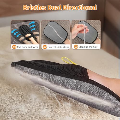 Pet Hair Removal Glove for Cats & Dogs, 2025 Newly Upgraded Five-Finger Electrostatic Pet Hair Gloves, Reusable Pet Hair Remover Tool for Clothing, Couch, Carpet, Car Seat