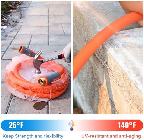 YAMATIC Heavy Duty Short Garden Hose 5/8 in x 5 ft with Swivel Fitting, Super Flexible Leader hose,All-weather, Lightweight, Burst 600 PSI