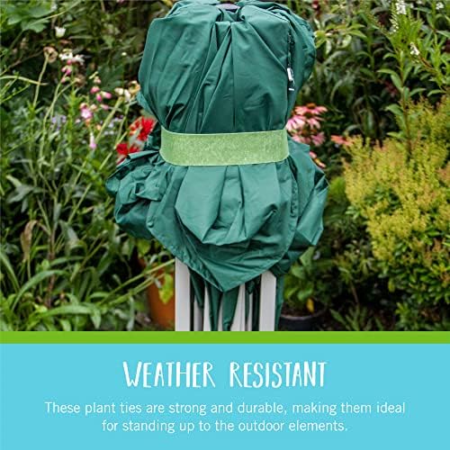 VELCRO Brand ONE-WRAP Ties | Tree and Plant Supports for Effective Growing | Strong Gardening Grips are Reusable and Adjustable | Cut-to-Length, 18 ft x 2 in, Green-Recycled Plastic