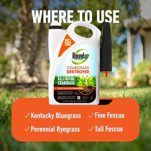Roundup for Lawns Crabgrass Destroyer2, Tough Weed Killer, Kills Crabgrass, Foxtail, Goosegrass, Ready-to-Use, 64 oz.