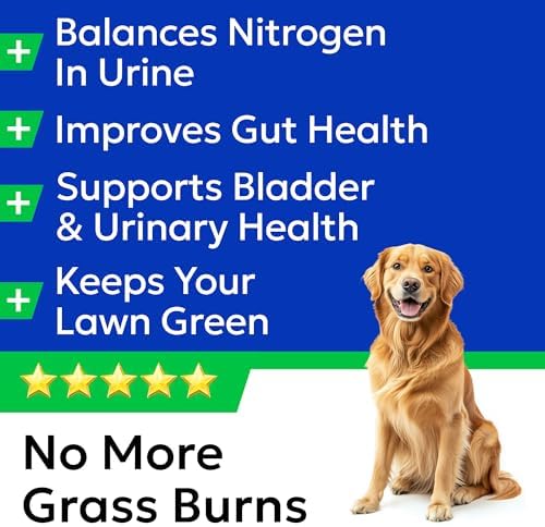 BARK&SPARK Green Grass Chews - Pee Grass Spot Saver Caused by Dog Urine - Urine Neutralizer for Lawn, Gut Health Probiotics & Digestive Enzymes,Lawn Burn from Dog Urine, Grass Burn Spot Chews, Rocks