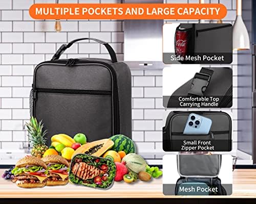 Lunch Box for Men - Reusable Lunch Bag Men Adult Women- Insulated Small LunchBox (Depth Gray)