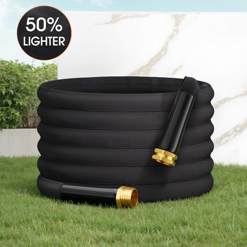 2025 Upgraded 50FT Non-Expanding Garden Hose, Lightweight, Flexible Ultra-Light Water Hose, Burst-Resistant, Lead-Free, Anti-Kink, High-Pressure