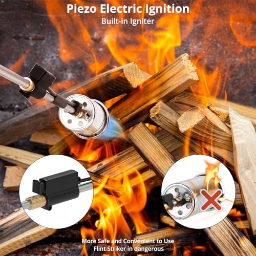 Sondiko Propane Torch Weed Burner, High Output 1,200,000 BTU Weed Torch Flamethrower, 30" Detachable Long Arm Heavy Duty Blow Torch with Flame Control For Garden, Wood, Ice, Snow, Stumps, Melting