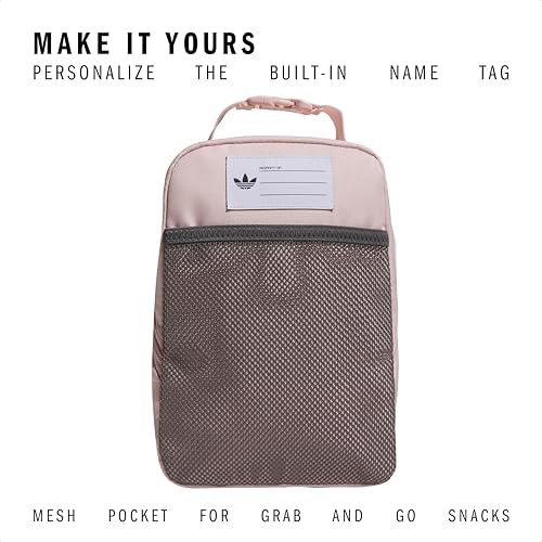 adidas Santiago Lunch Bag Cooler for Women and Men, Insulated Food Container Box with Mesh Pocket, Sandy Pink/White/3.0, One Size