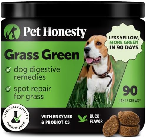 Grass Green Dog Chews - Urine Neutralizer for Lawn, Dog Pee Grass Helps Yard Stay Green Addressing Burn Spots with Probiotics & Enzymes (Duck)