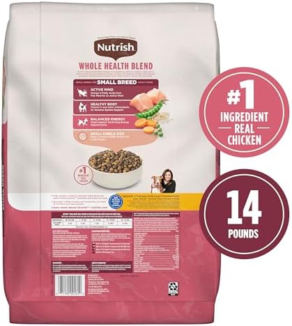 Nutrish Small Breed Real Chicken & Veggies Recipe Whole Health Blend Dry Dog Food, 14 lb. Bag, Packaging May Vary (Rachael Ray)
