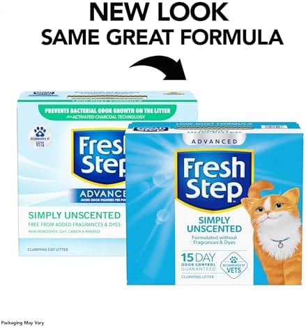 Fresh Step Advanced Simply Unscented Clumping Litter, Fresh Step Unscented Cat Litter Fights Odor on Contact, 37 lbs. (2 x 18.5 lb. Box)