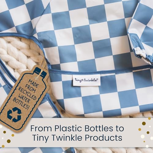 Tiny Twinkle Mess Proof Baby Bibs for Eating - Waterproof, Wipeable Bibs - Toddler Bibs - Travel Friendly - PFAS, PVC, BPA, Phthalate Free - Baby Food Bibs(3 Pack,Unicorn)