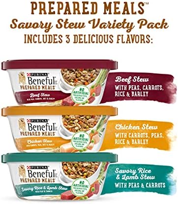 Purina Beneful Gravy Wet Dog Food Variety Pack, Prepared Meals Stew - (12) 10 oz. Tubs