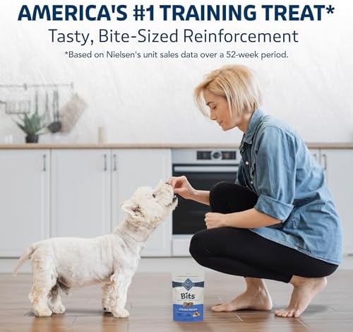 Blue Buffalo Bits Soft Dog Treats for Training, Made With Natural Ingredients & Enhanced with DHA, Chicken Recipe, 19-oz Bag