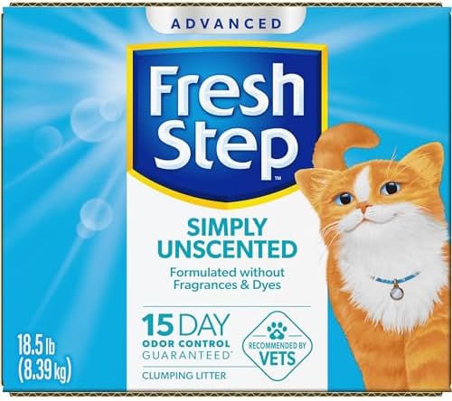 Fresh Step Advanced Simply Unscented Clumping Litter, Fresh Step Unscented Cat Litter Fights Odor on Contact, 37 lbs. (2 x 18.5 lb. Box)