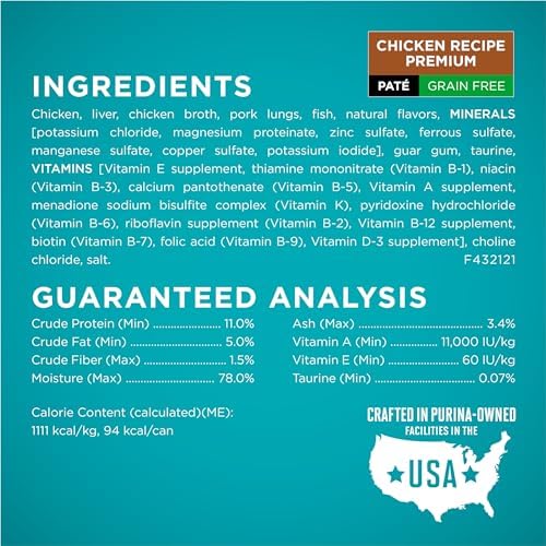 Purina ONE High Protein, Grain Free Pate Wet Cat Food Variety Pack, Grain Free Formula - (Pack of 24) 3 oz. Cans