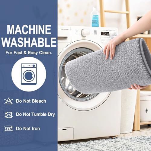 OLANLY Thick Memory Foam Bath Mat Rug 36x24, Extra Soft Absorbent Bathroom Rug, Quick Dry Bath Mats, Non-Slip, Machine Washable Carpet for Bathroom, Tub and Shower, Home Decor Accessories, Grey