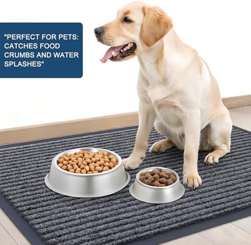 OLANLY Front Door Mat Indoor Outdoor Entrance, Waterproof Heavy Duty Doormat, Fade Resistant, Low Profile, Easy Clean Patio Porch Welcome Floor Mats for Entry, 36x24, Grey