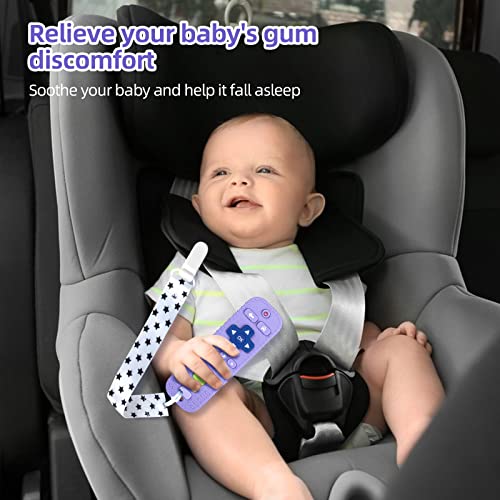 Chuya Silicone Baby Teether Chew Toy for Babies 0-6 Months 3-24 Months, Teething Relief Baby Toys for Infants Remote Control Shape (3 Pack)