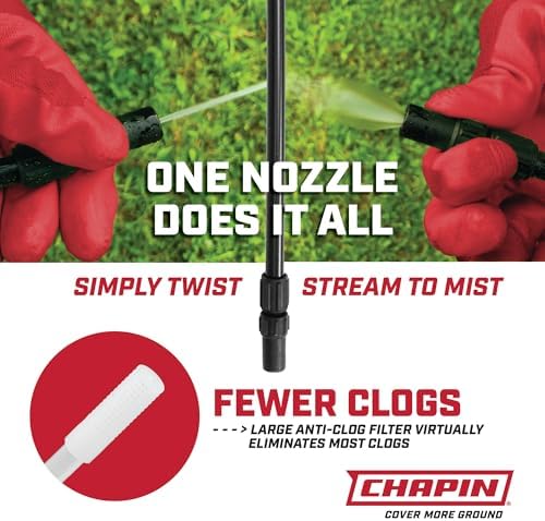 Chapin 20002 Made in USA 2 -Gallon Lawn and Garden Pump Pressured Sprayer, for Spraying Plants, Garden Watering, Lawns, Weeds and Pests, Translucent White
